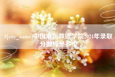 广汉中国消防救援学院2024年录取分数线是多少