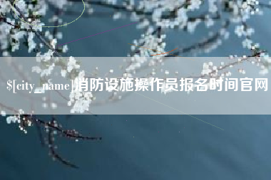 广汉消防设施操作员报名时间官网