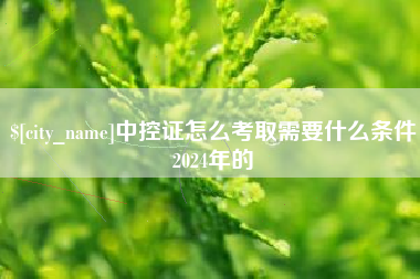 广汉中控证怎么考取需要什么条件2024年的