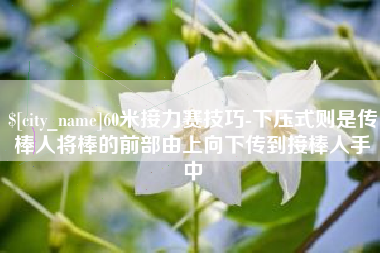 广汉60米接力赛技巧-下压式则是传棒人将棒的前部由上向下传到接棒人手中