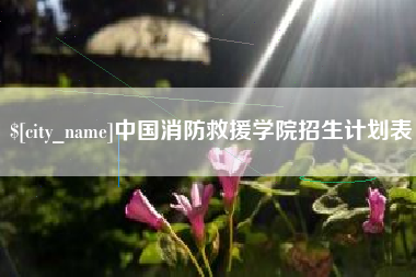 广汉中国消防救援学院招生计划表